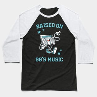 Raised on 90's Music: Funny Retro Cassette Tape Baseball T-Shirt